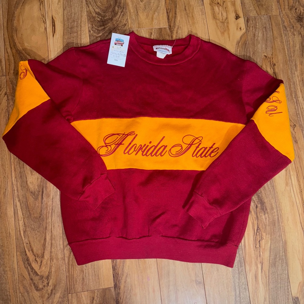 Nutmeg Mills Florida State Sweatshirt‎ Mens XL Red Excellent Vintage Colorblock